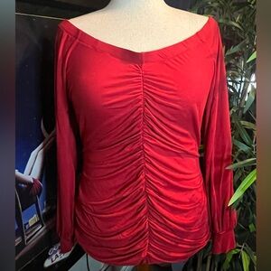 Like new Venus Off the Shoulder Red Ruched Women's Top